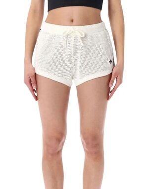 NWT adidas Women’s White CROCHET Drawstring Shorts SIZE SMALL